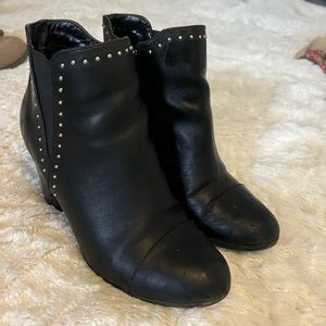 Womens studded dress booties